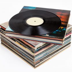 Vinyl records, isolated on white Vinyl records, isolated on white